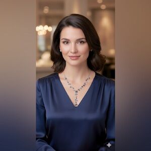 Elegant Blue Crystal Necklace